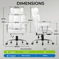 thumbnail image 6 of GTRACING Ergonomic Executive Cozy Fabric Gaming Office Chair with Footrest, White, 6 of 8