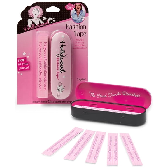 Hollywood Fashion Secrets Fashion Tape Strips, Double-Sided Body and Cloth Tape, Clear, 36 Count