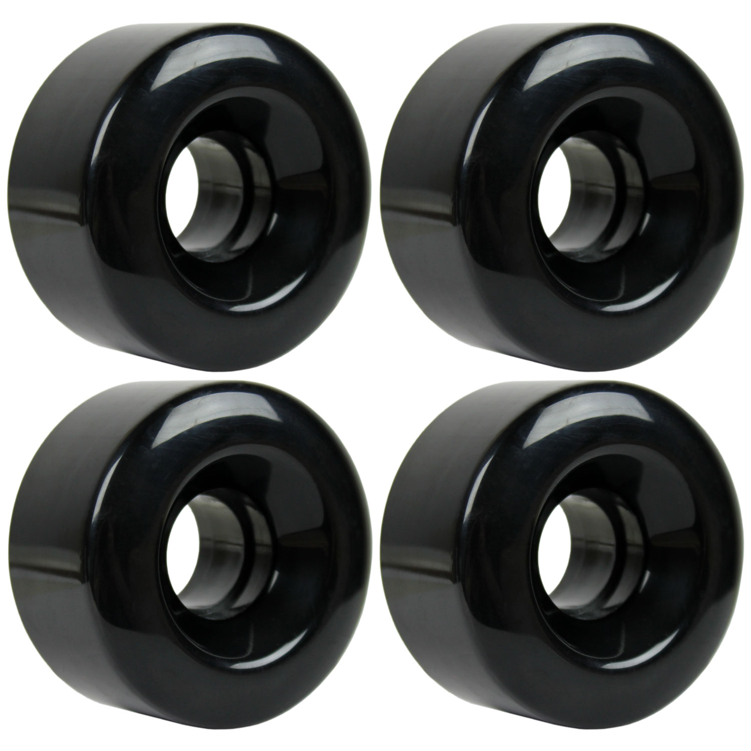 SKATEBOARD CRUISER WHEELS SET 58mm x 33mm 83A Black