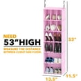 thumbnail image 2 of Hanging Closet Organizer and Storage with Dividers Compartments Hanging Shoe Shelves for Closet Wardrobe RV Garment Rack, 2 of 7