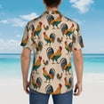 thumbnail image 3 of Lsque Rooster pattern Hawaiian Shirt for Men, Unisex Summer Beach Casual Short Sleeve Button Down Shirts-, 3 of 9