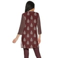 thumbnail image 3 of Moomaya Printed Collar Close Neck Mini Tunic Dresses For Women Clothing Wear, 3 of 5