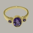 thumbnail image 5 of LBG British Made 18k Yellow Gold Natural Amethyst Womens Anniversary Ring - 33 size options - Size 9, 5 of 6