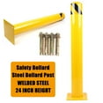 thumbnail image 2 of FETCOI Yellow Bollard Post Steel Safety Barrier Protection - Safety Bollard Traffic Pole - Signs Pipe Parking Bollard for Garage or Parking Lot (Yellow-24''H), 2 of 9