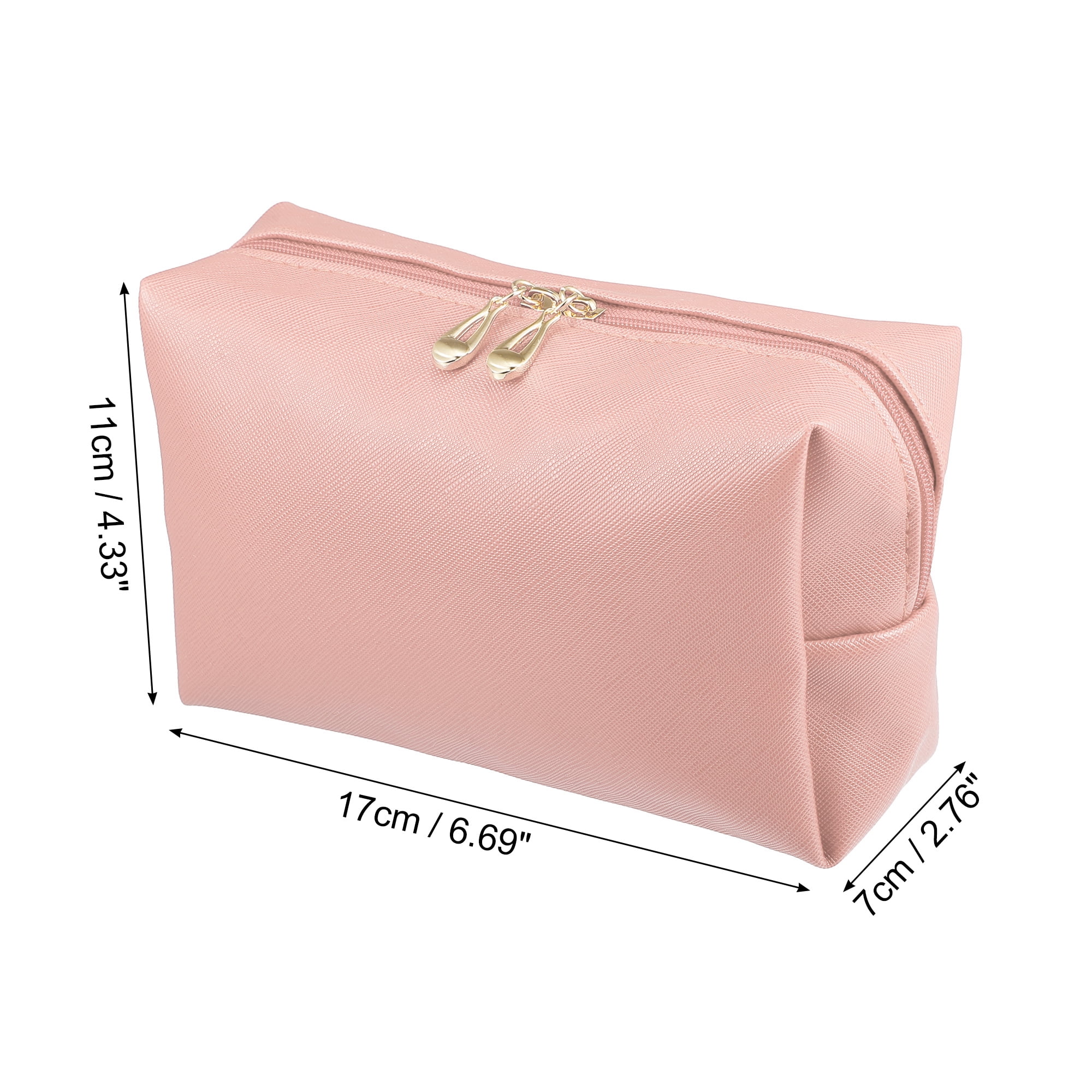 Unique Bargains Floral Makeup Bag Zipper Flower Cosmetic Pouch Water Pink