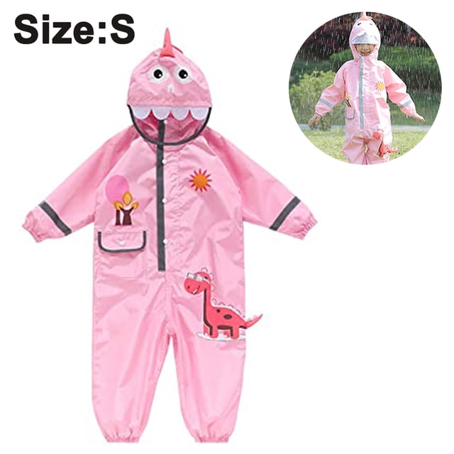 Traje de lluvia para niños, impermeable con diseño de dinosaurio para niños pequeños, chaqueta y mono, traje para bebé