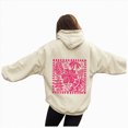 thumbnail image 6 of Kaprioy Women Cute Flower Print Hoodie Comfy Preppy Hooded Sweatshirt for Teen Girls Long Sleeve Drawstring Oversized Pullover Tops Women Teen Girls Graphic Long Sleeve Sweatshirt With Pockets, 6 of 6