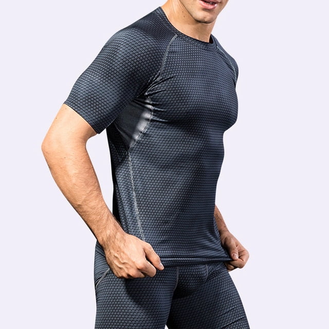 Tops para hombre, blusas y camisas de manga corta con cuello redondo para hombre, blusas deportivas de secado rápido de color liso para hombre, blusas de manga corta con cuello redondo para hombre