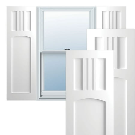 

Ekena Millwork 15 W x 38 H True Fit PVC San Miguel Mission Style Fixed Mount Shutters White (Per Pair - Hardware Not Included)