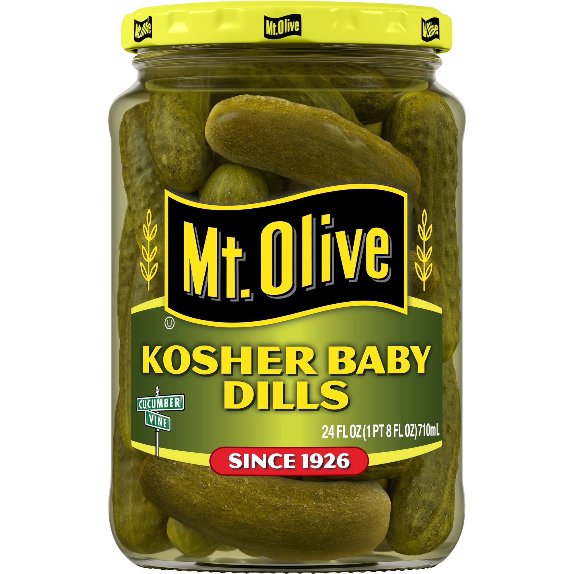 Mt. Olive Kosher Baby Dill Pickles, 24 fl oz Jar