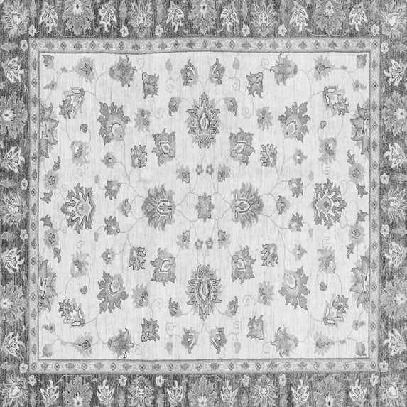 Ahgly Company Indoor Square Oriental Gray Traditional Area Rugs, 4' Square