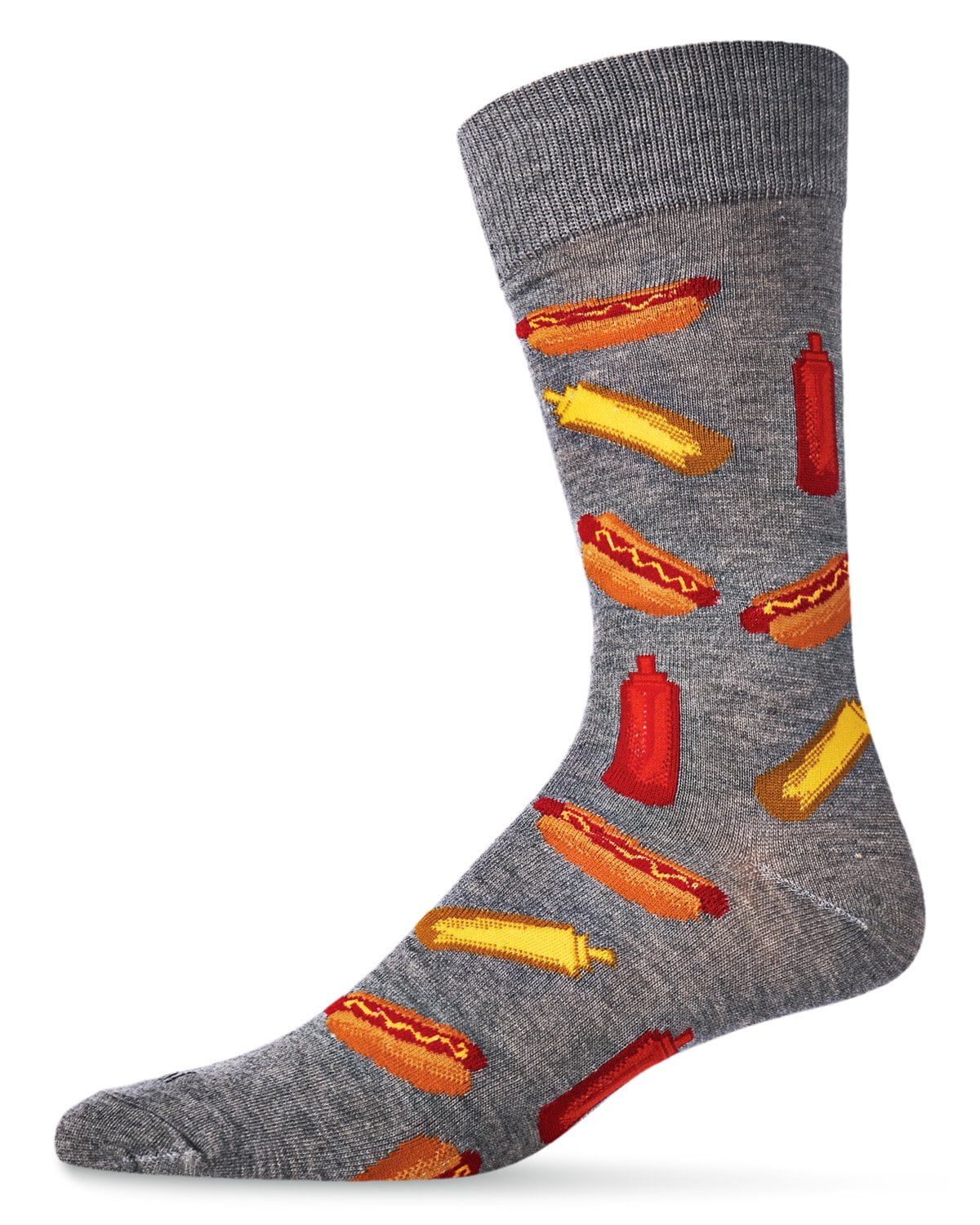 MeMoi MeMoi Hot Dogs Bamboo Crew Novelty Sock Fun Mens Socks by