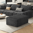thumbnail image 4 of Large Oversized Corduroy Ottoman Footrest for Sofa, Bench for Sectional Sofa, Extra Seating & Coffee Table, Rectangle Pouf for Living Room,No Assembly Required(Charcoal), 4 of 10