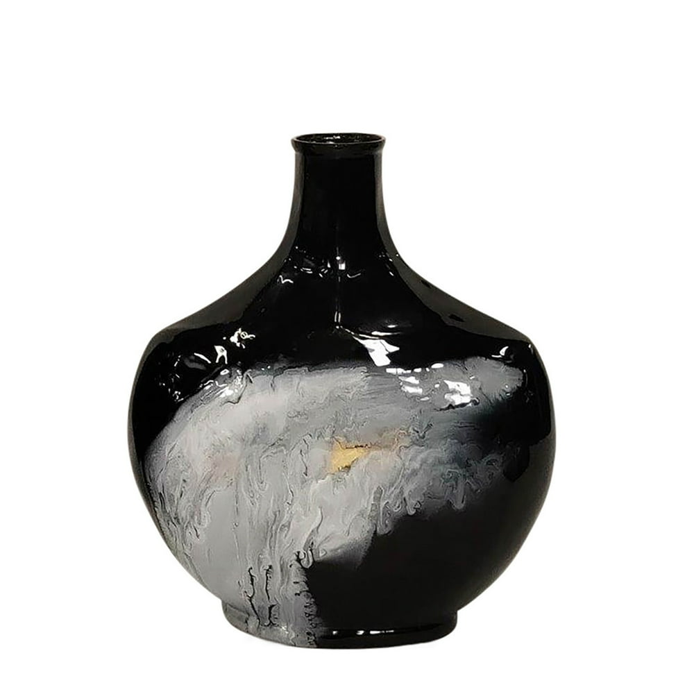 large black glass vase