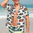 thumbnail image 7 of KLL Pirate hats Print Men's Hawaiian Shirt Short Sleeve Button Down Beach Shirts,3X-Large, 7 of 7