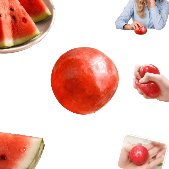 Watermelon Squishies,Watermelon Squishies Shaped Stress Balls,Slow Rebound Fruit Squeeze Fidget Toy Anxiety Relief Soft Stress Ball Pinch Sensory Toy