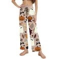 thumbnail image 3 of MLQIDK Women Plus Size Halloween Pajamas Pumpkin Bat Ghost Print Fall Pajamas Elastic Waist Halloween Loose fit Pajama Pants Funny Drawstring Pumpkin Pajamas Comfy PJ Bottoms, 3 of 4