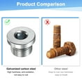 thumbnail image 4 of Uxcell 1-Pack Tapón de ajuste de tubería de cabeza hexagonal interior M20x1.5mm, tapón de socket de acero inoxidable con anillo de sellado, 4 of 6