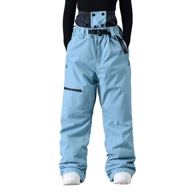 FAVIPT Pantalon de Neige pour Hommes Imperméable Coupe-Vent Pantalon de Planche à Neige Extérieur Isolé Randonnée Fermeture Éclair Pantalon de Ski avec Poches 2025 Bleu,P