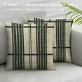 thumbnail image 3 of RUIYC Decorative Farmhouse Throw Pillow Covers, Boho Textured Pillow Case, Beige with White &amp; Patchwork Cushion Cover for Sofa Couch Living Room (Cover ONLY), 3 of 5