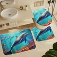 thumbnail image 6 of Marine World Dolphin Shower Curtain Waterproof Bathroom Curtain Set with Hooks Home Decor Bathroom Curtains, 6 of 8