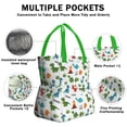 thumbnail image 3 of White Dinosaurs Volcanoes Leaves Pattern Drawstring Lunch Bag Women - Drawstring Lunch Bag Insulated for Work Office - Stain-Resistant Large Lunchbags for Women with Multi-Pockets, 3 of 6