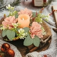 thumbnail image 5 of 3pcs Artificial Floral Candle Rings Wreaths,Small Candle Garland for Wedding Christmas Party Decor, Faux Twigs Taper Candle Holder Rings for Table Centerpieces Window Mirror Desktop Decoration, 5 of 9