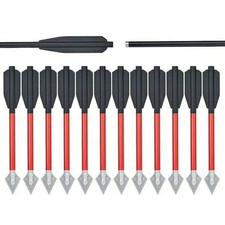 QUTETN SMART TREE 12Pcs Pistol Crossbow Bolts 6.5" Aluminium Arrows Broadhead Hunting Mini Archery