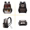 thumbnail image 6 of Soda Candy Large Clear Backpack Heavy Duty Triple Compartments Waterproof PVC Transparent Backpacks See Through Clear Bookbags for Teen Women Men for Stadium Events College Work Festival, Black PVC, 6 of 10