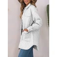 thumbnail image 4 of Chase Secret Womens Quilted Jacket Winter Long Sleeve Flap Pocket Button Front Puffer Jacket Coat, 4 of 7