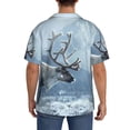 thumbnail image 3 of Gaeub Winter Reindeer In Snowy Mountains Men's Lapel Short Sleeve Shirt,Cuban Shirts For Men,Short Sleeve Button Down Men, Soft and Breathable for Outdoors Party Travel-Small, 3 of 5