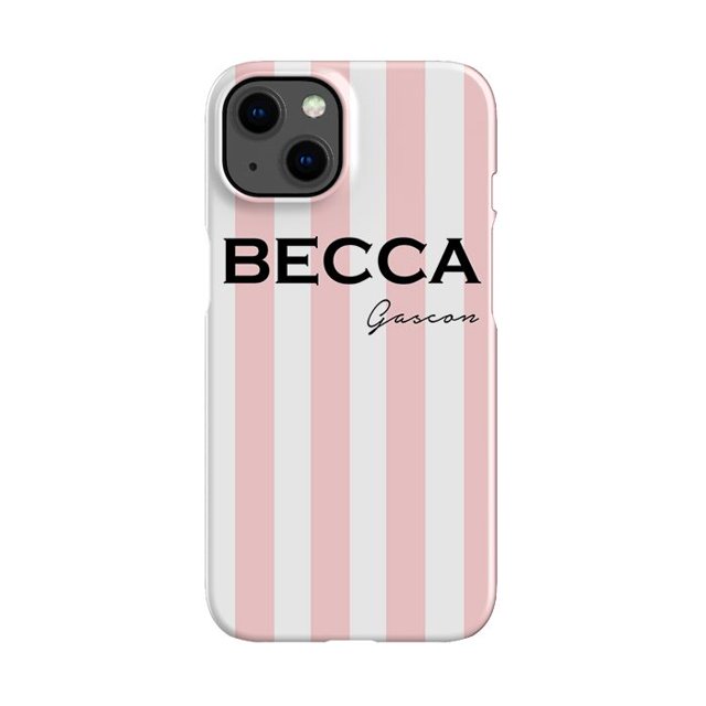 Personalised Bloom Stripe iPhone 14 Plus Case, iPhone 14