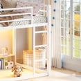 thumbnail image 6 of Twin over Twin Bunk Bed with LED Lights, Storage Shelves & Drawers, Space-Saving Metal Frame, White, 6 of 13