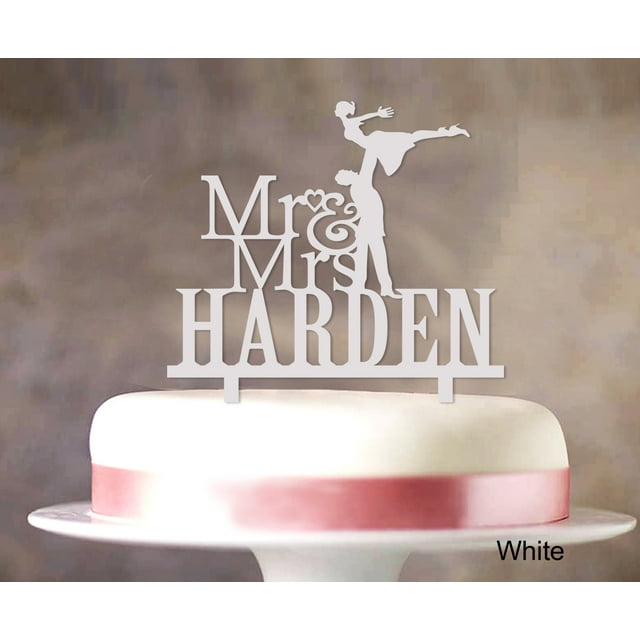 Personalized Mr & Mrs Couple Cake Topper Personalized White Cake Topper Color Option Available 5-7 Inches Wide