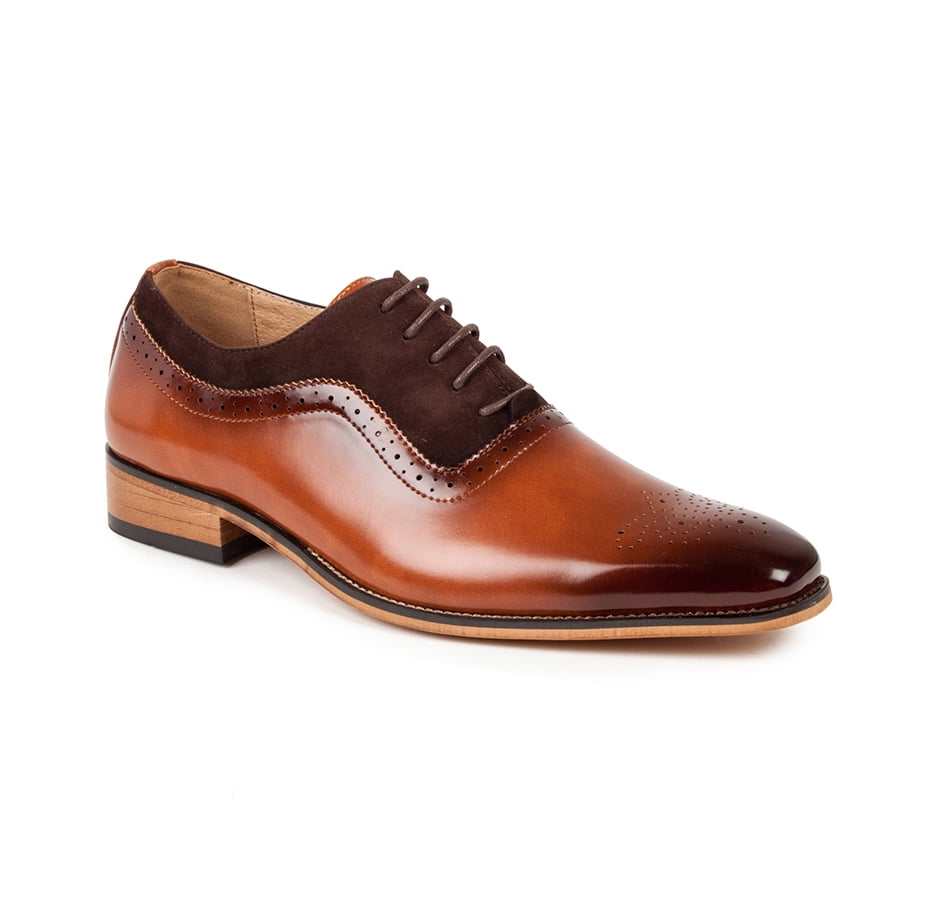 Gino Vitale Men's Lace Up Medallion Toe Dress Shoes - Walmart.com