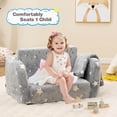 thumbnail image 2 of Costway 2-in-1 Kids Couch Folding Toddler Chair with Blanket Gift for 3+ Kids Gray, 2 of 10