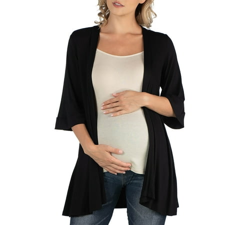 

24seven Comfort Apparel Open Front Elbow Length Sleeve Maternity Cardigan M011309 MADE IN THE USA