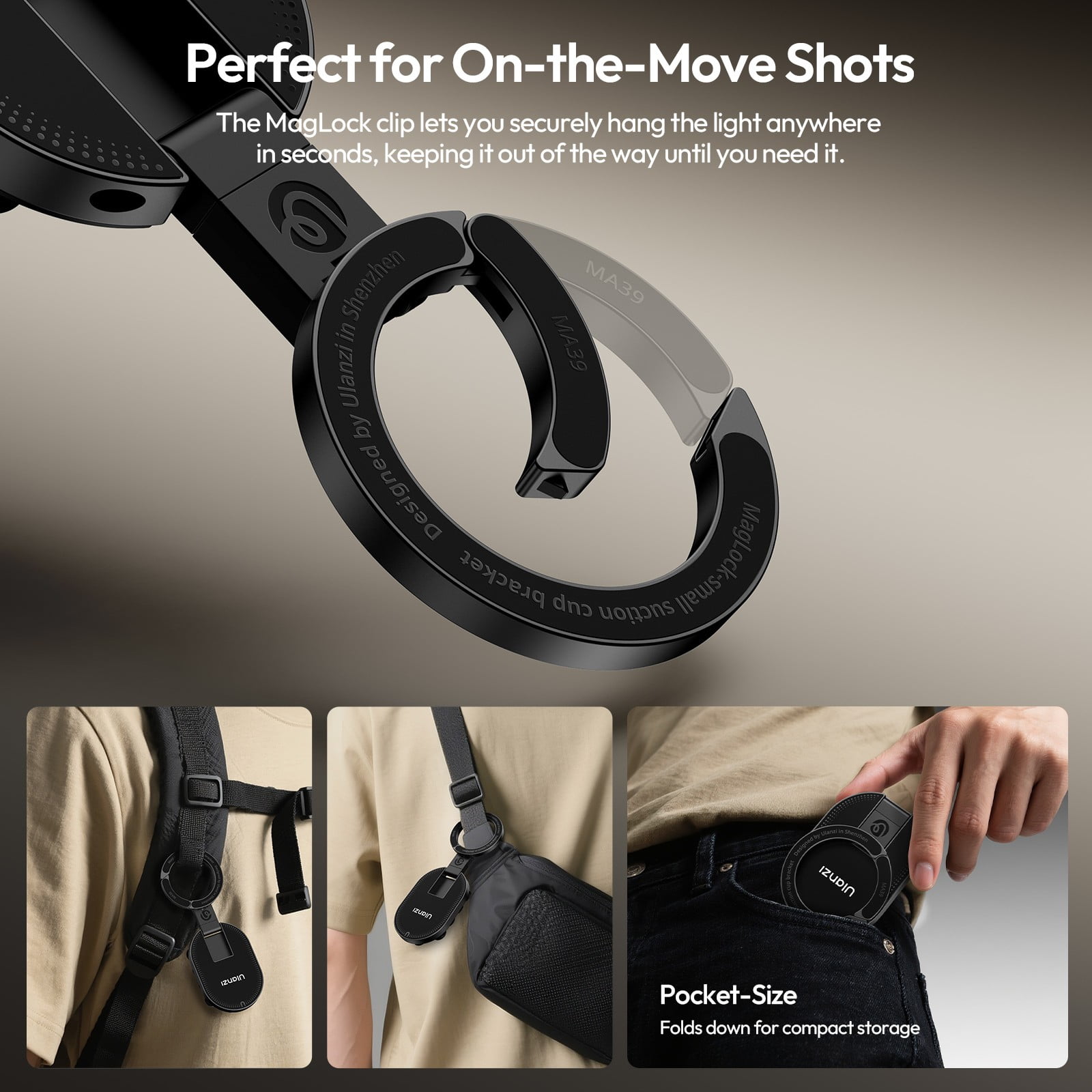 Ulanzi MA39 MagLock Suction Cup Magnetic Holder Phone Suction Mount Stand Desktop Stand