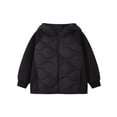 thumbnail image 5 of Luvrsol Girls Quilted Hooded Jacket, Zip‑Up Mixed Fabric Warm Casual Outerwear for Kids 110-170, 5 of 5