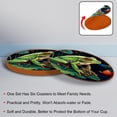 thumbnail image 4 of Frog Set of 6 Microfiber Leather Round Coasters, 11x11 cm/4.3x4.3 in, Cute and Durable Drink Mats for Home and Office, 4 of 6