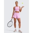thumbnail image 3 of Shorts CRZ YOGA para correr de doble capa, tiro alto 3" rosa XL, 3 of 5