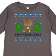 thumbnail image 4 of Inktastic Happy Chrismukkah Sweater Style with Menorah and Trees Boys or Girls Long Sleeve Toddler T-Shirt, 4 of 5