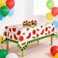 thumbnail image 6 of Watermelon Tablecloth, 87x51in Disposable Watermelon Themed Cover, Birthday Banquet Decorative Cloth, Festive Table Protector for Party, Home, Dinner & Holiday Use, Red, 6 of 9