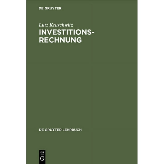 de Gruyter Lehrbuch Investitionsrechnung, (Hardcover)