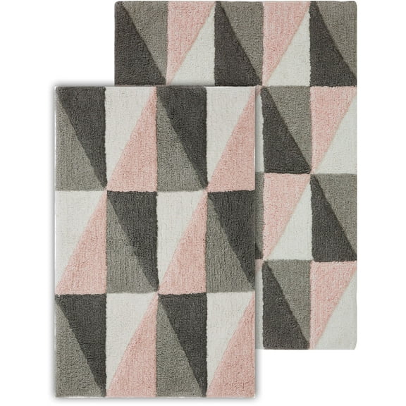 Chesapeake  Angle 2pc Bath Set (24"x40" & 21"x34") Grey