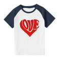 thumbnail image 4 of Xdegoge Soft Cotton Kids Raglan T-Shirt for Valentine's Day – Unisex Short Sleeve Tee Heart Pattern Toddler Girl Graphic Tees, 4 of 8