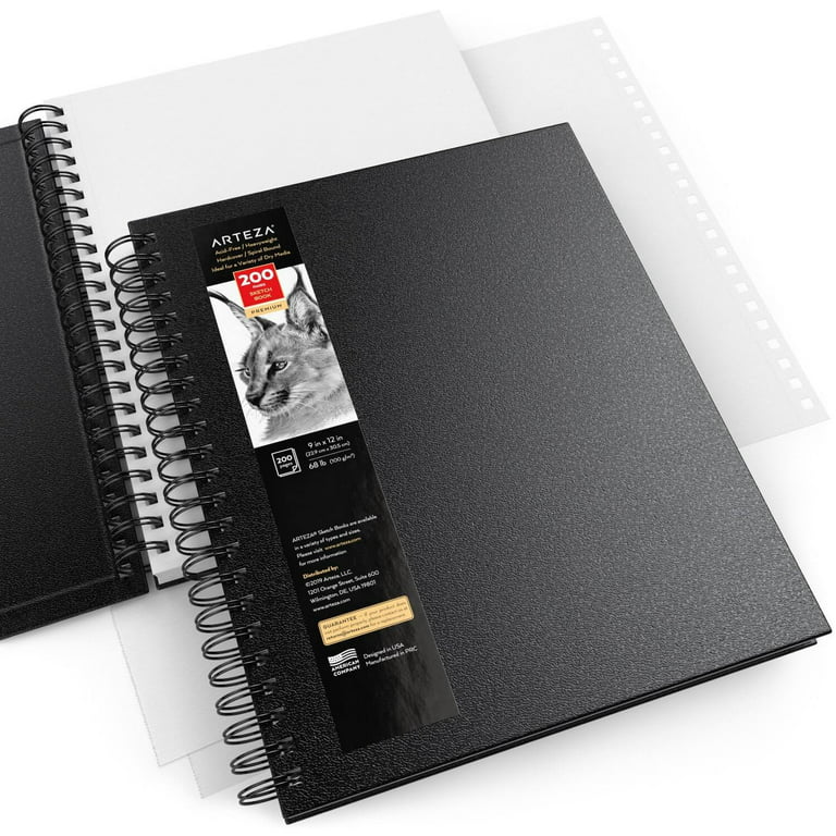 Artists Sketchbook Hardcover 200GSM Very Thick Paper Large, Spiral Sketch  Book for Drawing and Mixed Media Sketch Pad, Art Book - 8.25 x 11.4, 40  Sheets / 80 Pages 8.25x11.4