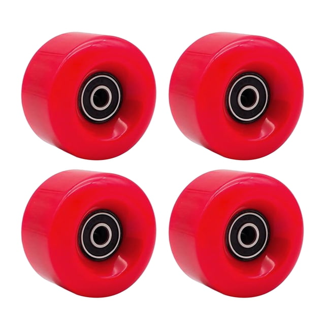 Juego de 4 ruedas de patín en línea cuádruples para interior / exterior PU 58 rojo Sunnimix Rueda de patines