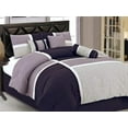 thumbnail image 2 of Chezmoi Collection 7-Piece Medallion Patchwork Comforter Set, Full, Lavender/Purple/Gray, 2 of 5