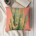 thumbnail image 3 of YINGXI  Rustic Farmhouse Throw Pillow Covers Vintage Pink Color Green Cactus Tropical Summer Plants Linen Pillow Case Cushion Cover Decorative Cushion Cover for Sofa Couch Chair (RV-Pink) 12x12in, 3 of 5